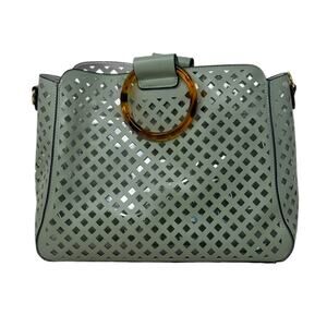 La Miel green perforated vegan tote bag 2 in 1